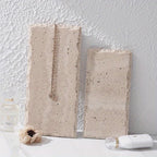 Natural Stone Hand-Carved Weathered Edge Coaster & Tray Set - Beige/ Eroded Texture, Non-Slip Rectangular Tabletop Organizer with Rounded Edges, Multi-Size Stone Coasters and Tray for Minimalist Vanity, Bathroom, Kitchen, Cof House Of Avana