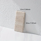 Natural Stone Hand-Carved Weathered Edge Coaster & Tray Set - Beige/ Eroded Texture, Non-Slip Rectangular Tabletop Organizer with Rounded Edges, Multi-Size Stone Coasters and Tray for Minimalist Vanity, Bathroom, Kitchen, Cof House Of Avana