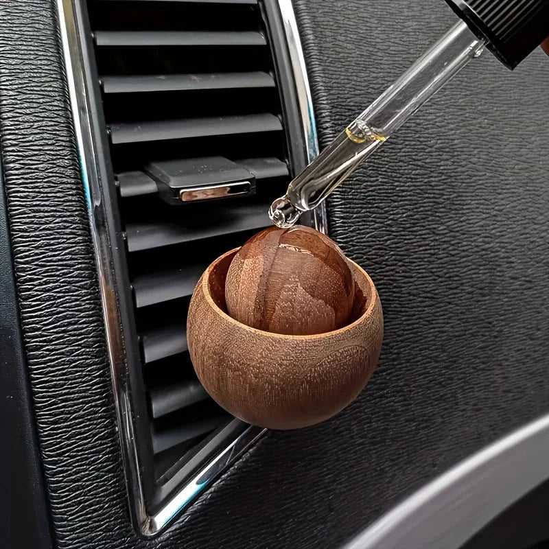 1pc Natural Wood Car Air Freshener Diffuser with Manual Operation - Real Wood (Cherry/Beech/Birch/Maple) All--One Refillable Design, No Chemicals, Compatible with Car Ventilation Systems, Elegant & Durable Air Purifier for Ve House Of Avana