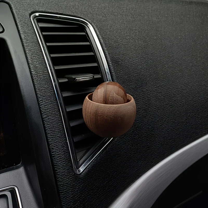 1pc Natural Wood Car Air Freshener Diffuser with Manual Operation - Real Wood (Cherry/Beech/Birch/Maple) All--One Refillable Design, No Chemicals, Compatible with Car Ventilation Systems, Elegant & Durable Air Purifier for Ve House Of Avana