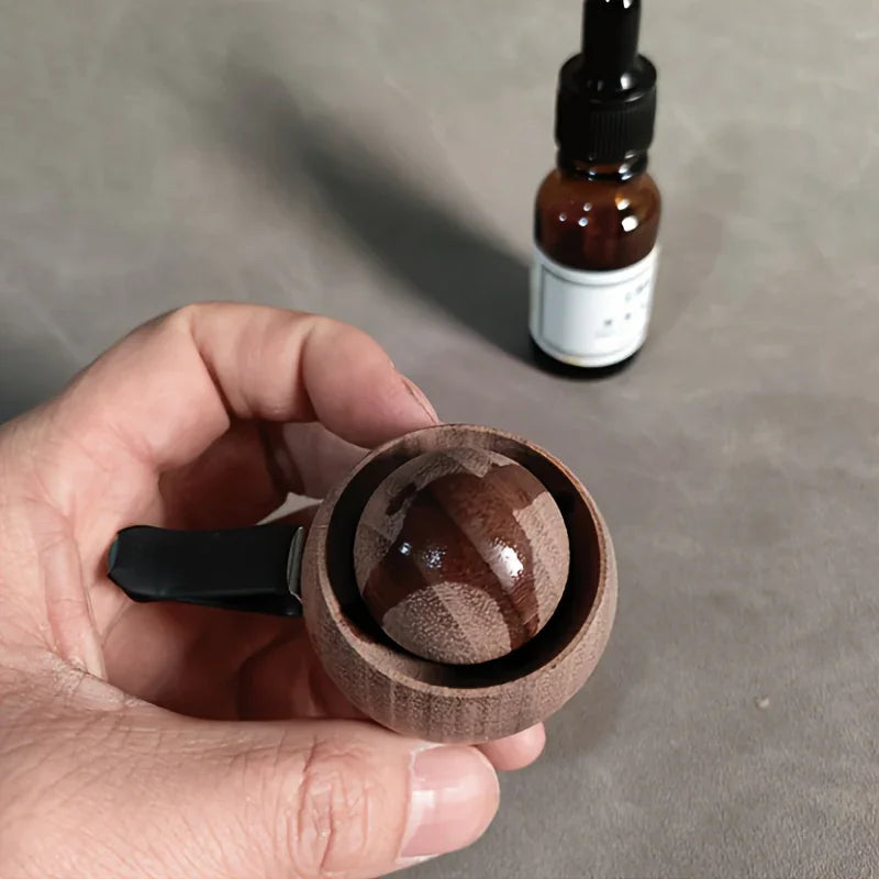 1pc Natural Wood Car Air Freshener Diffuser with Manual Operation - Real Wood (Cherry/Beech/Birch/Maple) All--One Refillable Design, No Chemicals, Compatible with Car Ventilation Systems, Elegant & Durable Air Purifier for Ve House Of Avana