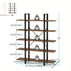 Multi-compartment Bookshelf, Multi-functional Storage Design, Natural And House Of Avana