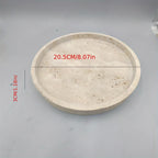 Natural yellow marble round tray, elegant storage organization - House of Avana