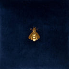 Navy Bee Silk Velvet Throw Pillow Cover 12" X 12"