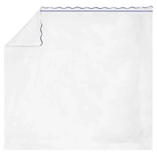 400TC Cotton Scallop Embroidery & Border Sateen Solid Sheet Set PushpLinen