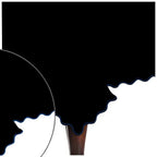 Scallop Embroidery Sateen Cotton Solid Table Cloth - Black PushpLinen