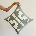 Ndebele Forest Green Throw Pillow Kanju Interiors