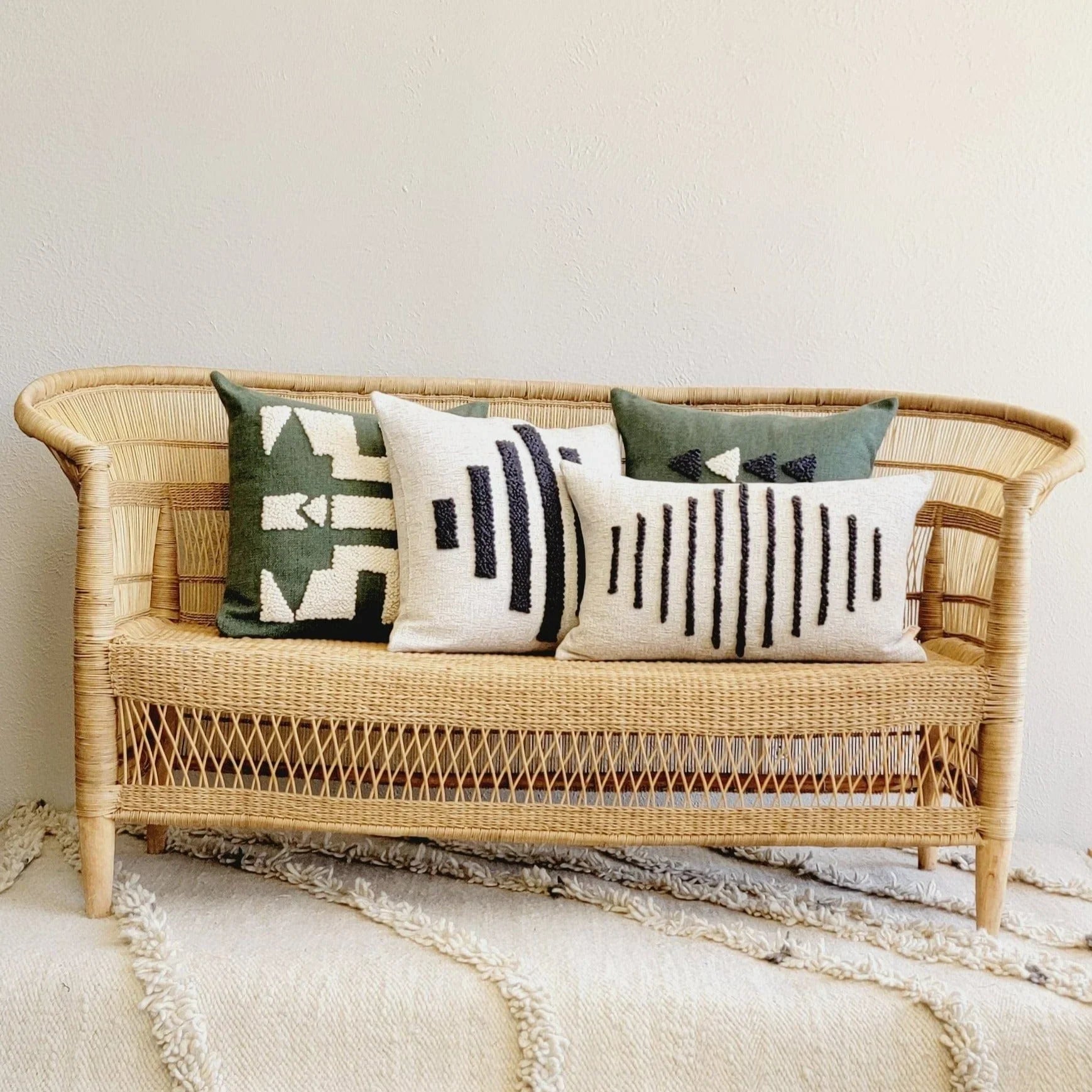 Ndebele Forest Green Throw Pillow Kanju Interiors