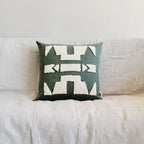 Ndebele Forest Green Throw Pillow Kanju Interiors