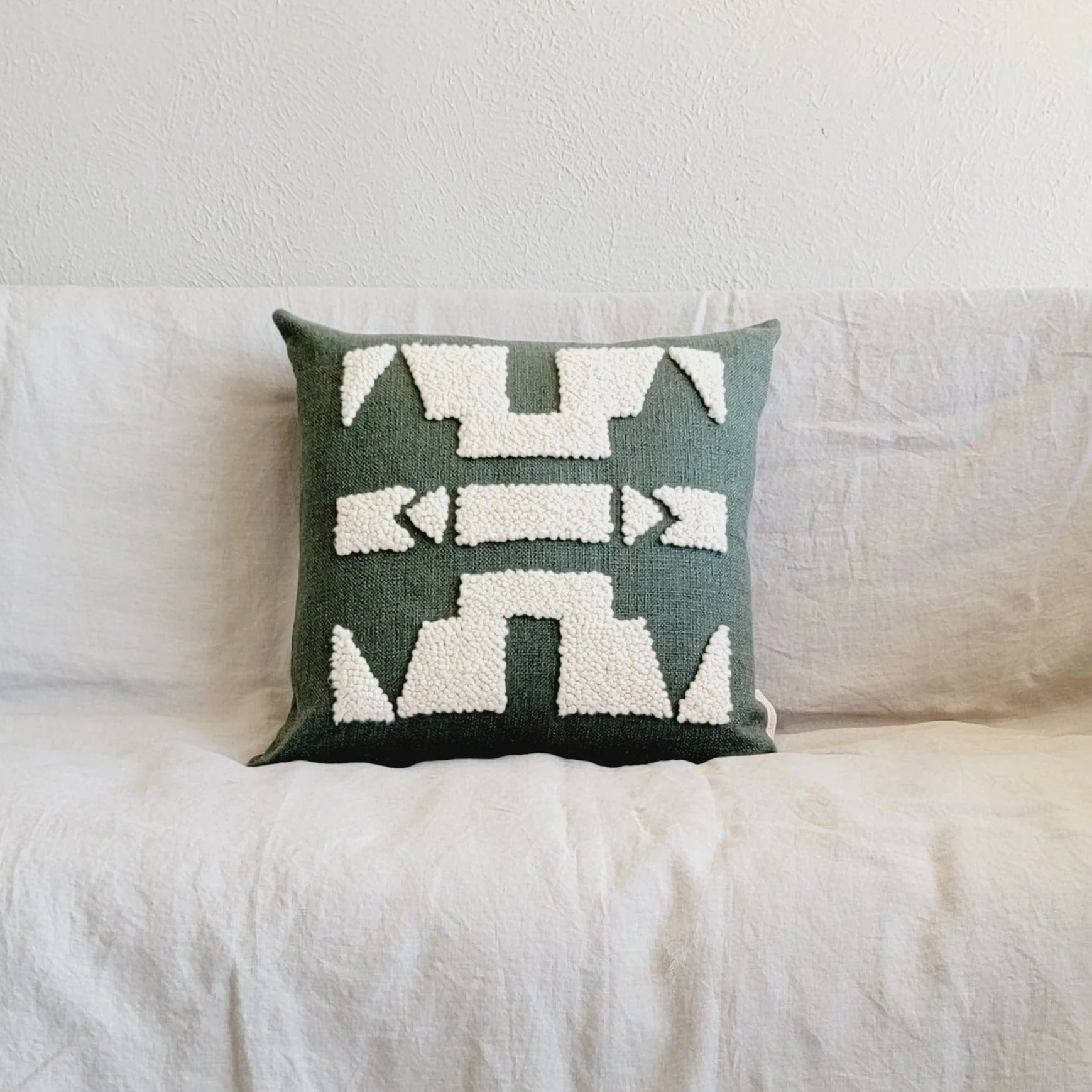 Ndebele Forest Green Throw Pillow Kanju Interiors
