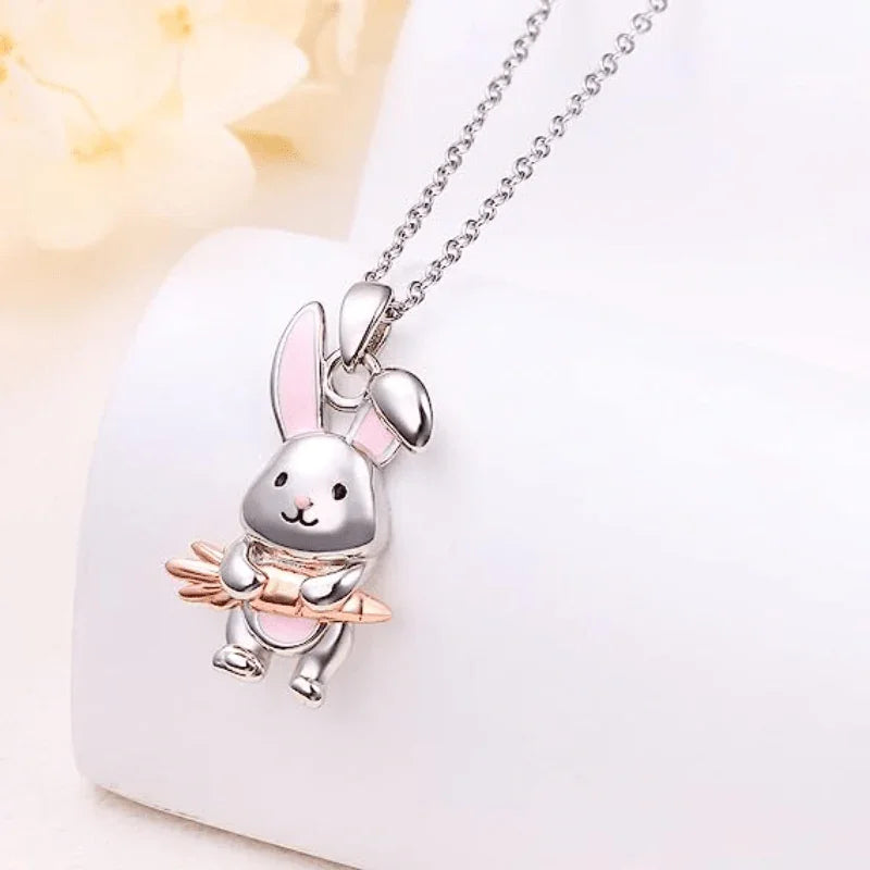 Necklace - Creative Rabbit Silver Pendant