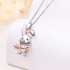 Necklace - Creative Rabbit Silver Pendant