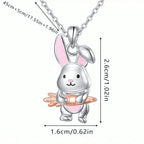 Necklace - Creative Rabbit Silver Pendant