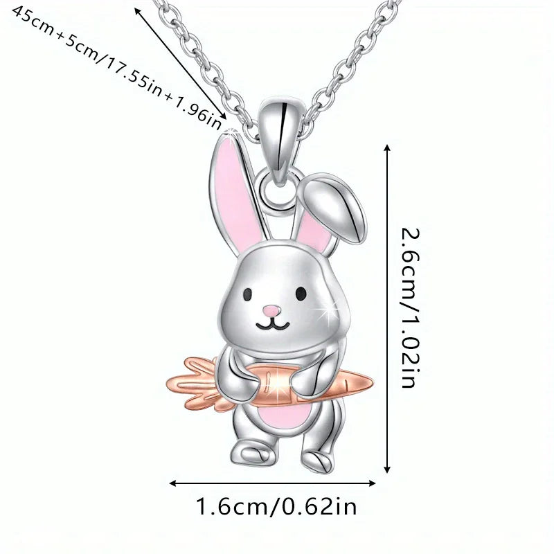 Necklace - Creative Rabbit Silver Pendant
