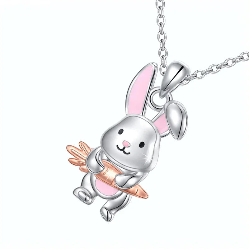 Necklace - Creative Rabbit Silver Pendant