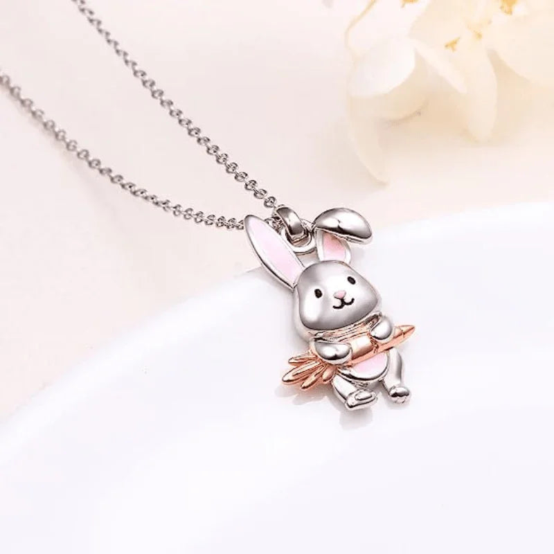 Necklace - Creative Rabbit Silver Pendant