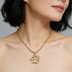 Necklace - Golden Copper Horse Pendant
