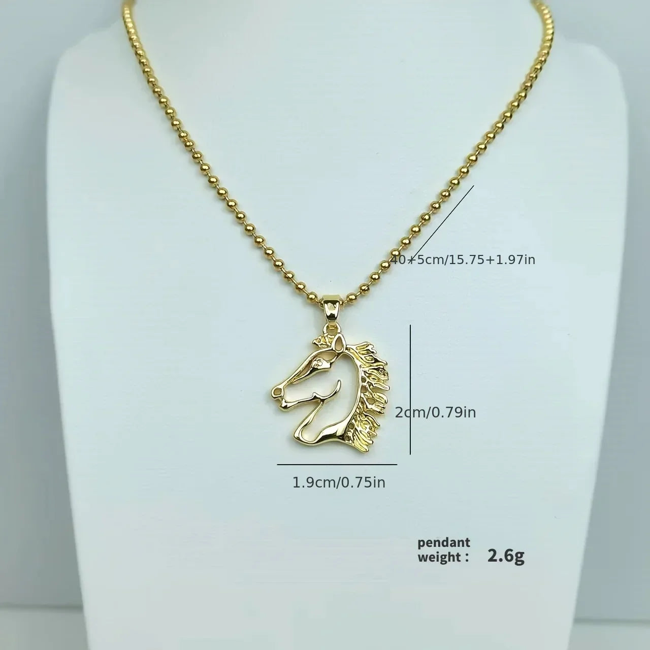 Necklace - Golden Copper Horse Pendant