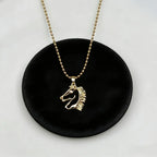 Necklace - Golden Copper Horse Pendant