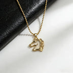 Necklace - Golden Copper Horse Pendant