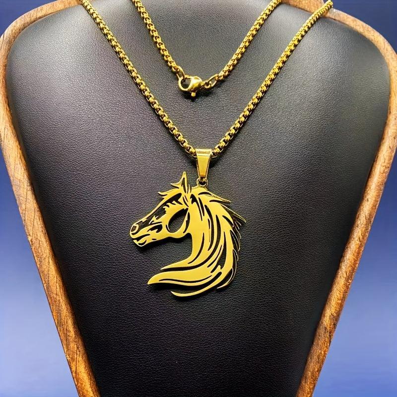 Necklace - Golden Stainless Steel Pendant