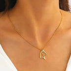Necklace - Minimalist Metal Horse Head Pendant