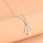 Necklace - Minimalist Metal Horse Head Pendant