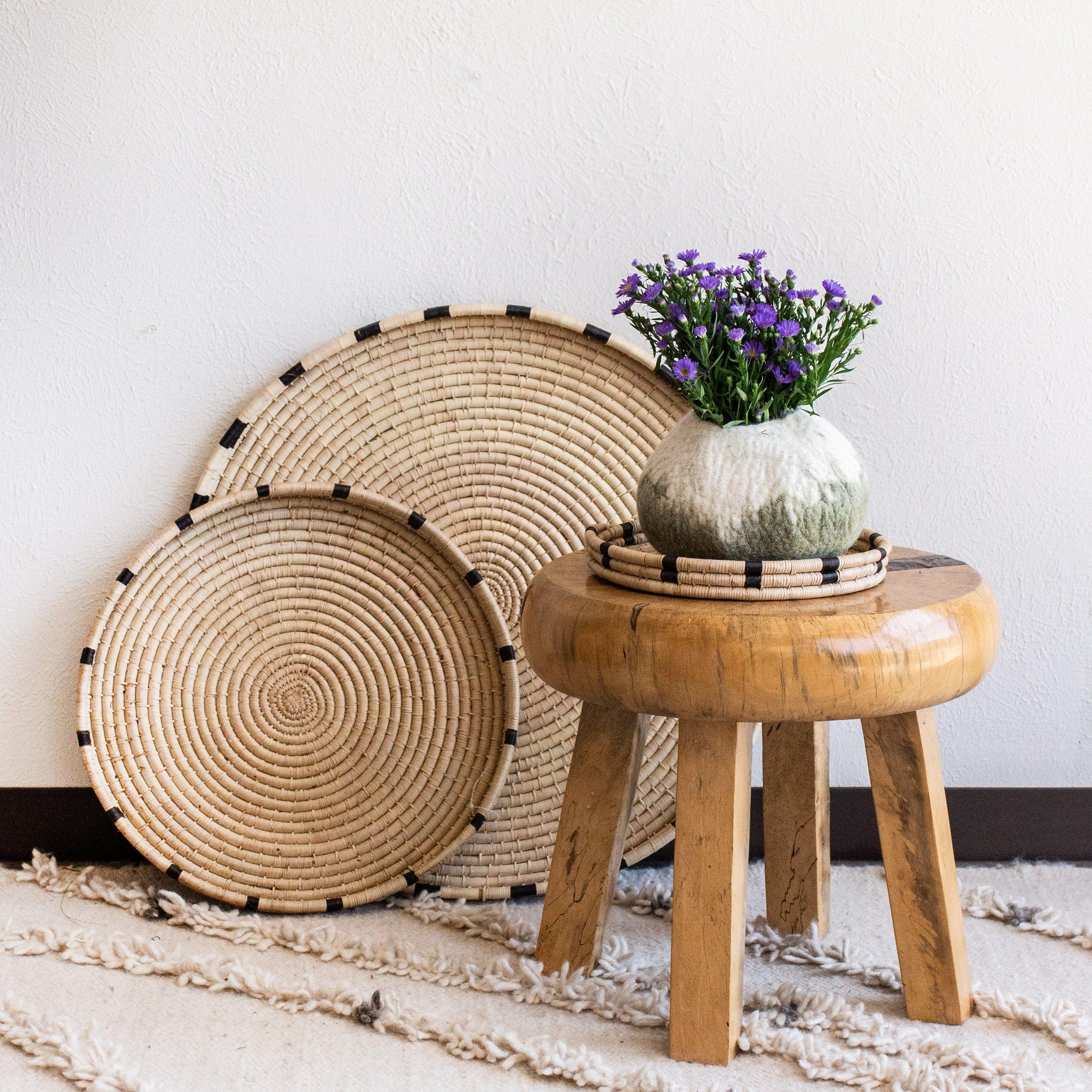 Nelisiwe Ilala Palm and Black Nesting Tray Kanju Interiors