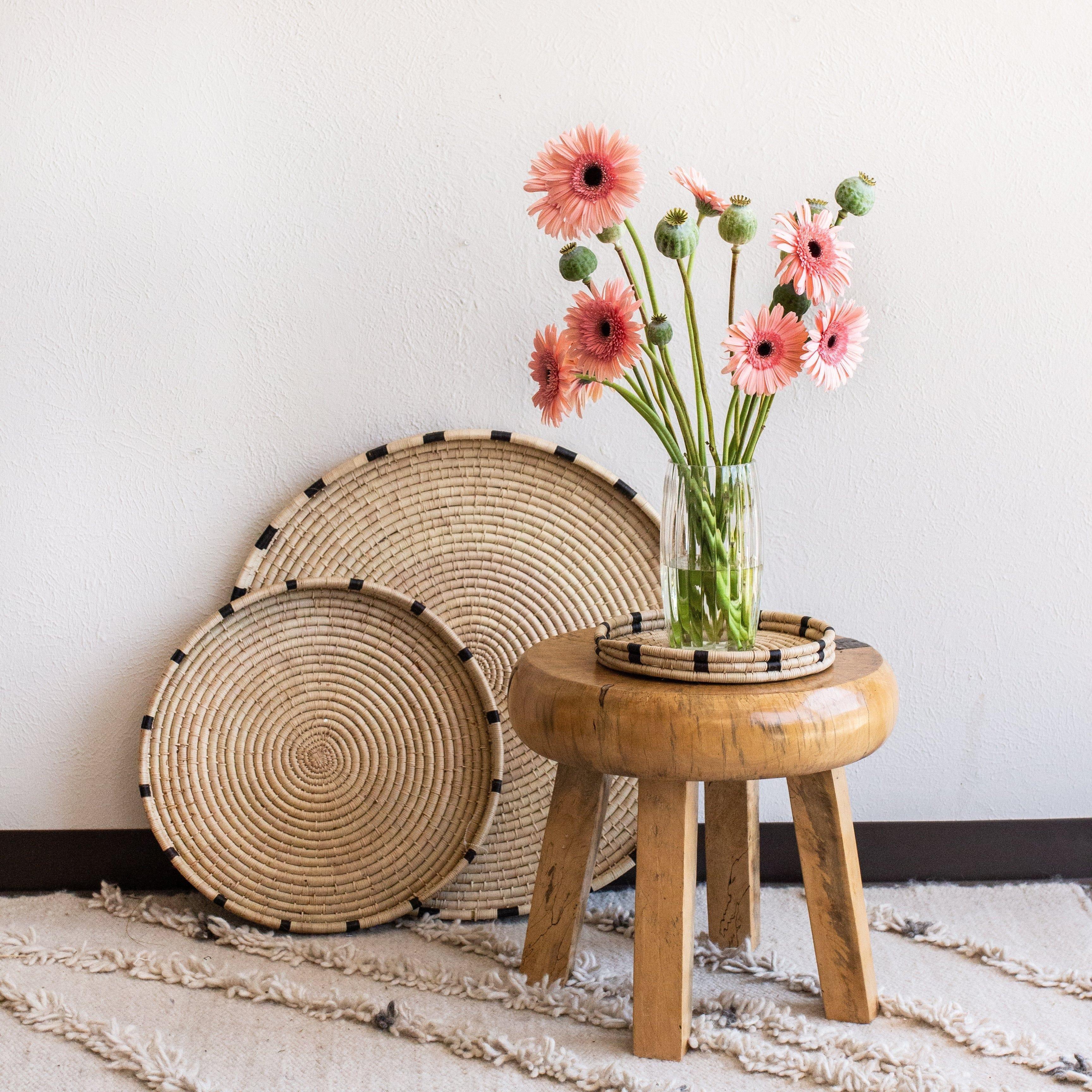 Nelisiwe Ilala Palm and Black Nesting Tray Kanju Interiors