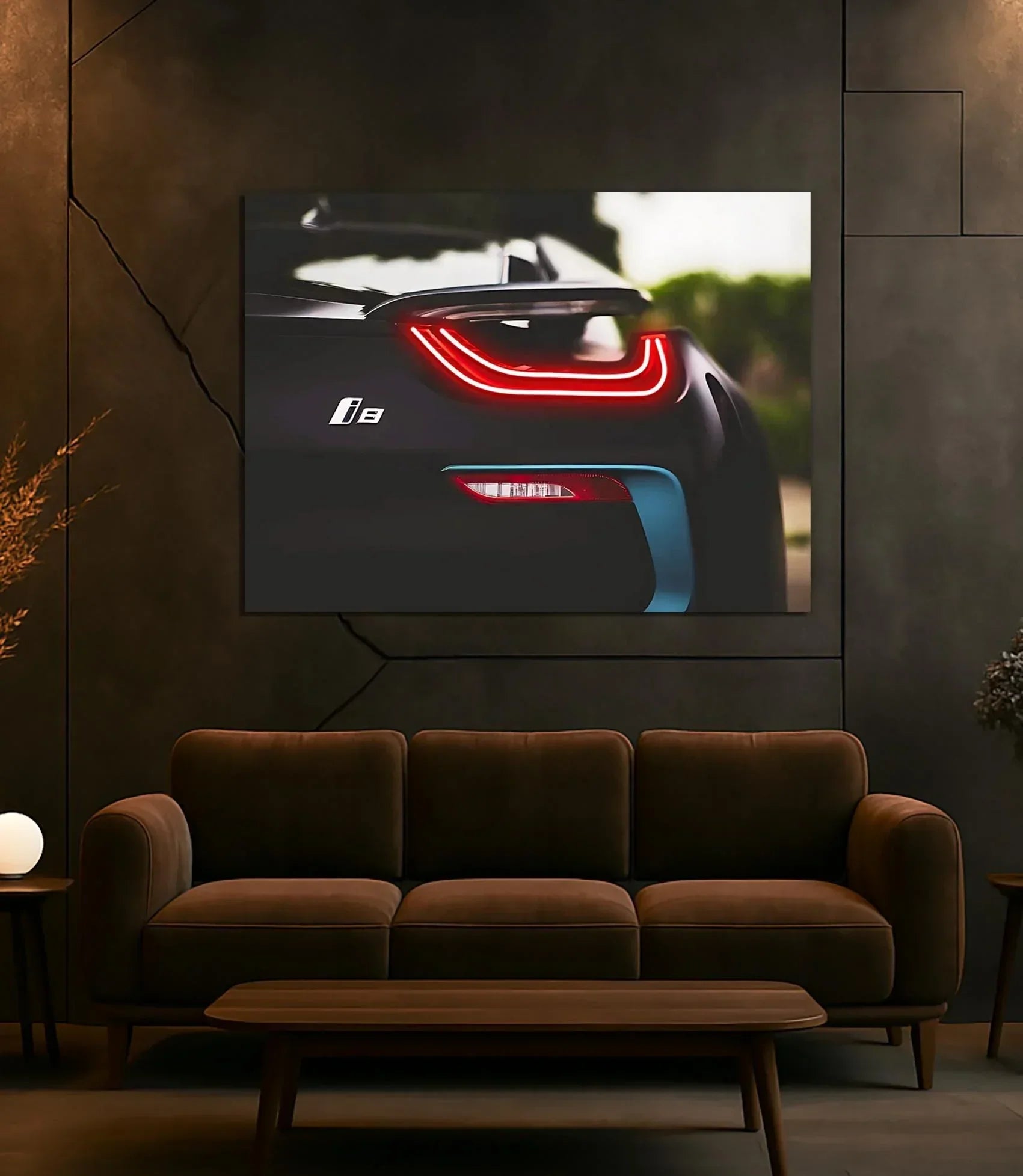 Neon Car LED Wall Art – UV‑Printed Acrylic, Glowing Edges Peony Atelier