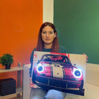 Neon LED Car Sign – Acrylic Wall Decor, Includes Mounting Peony Atelier