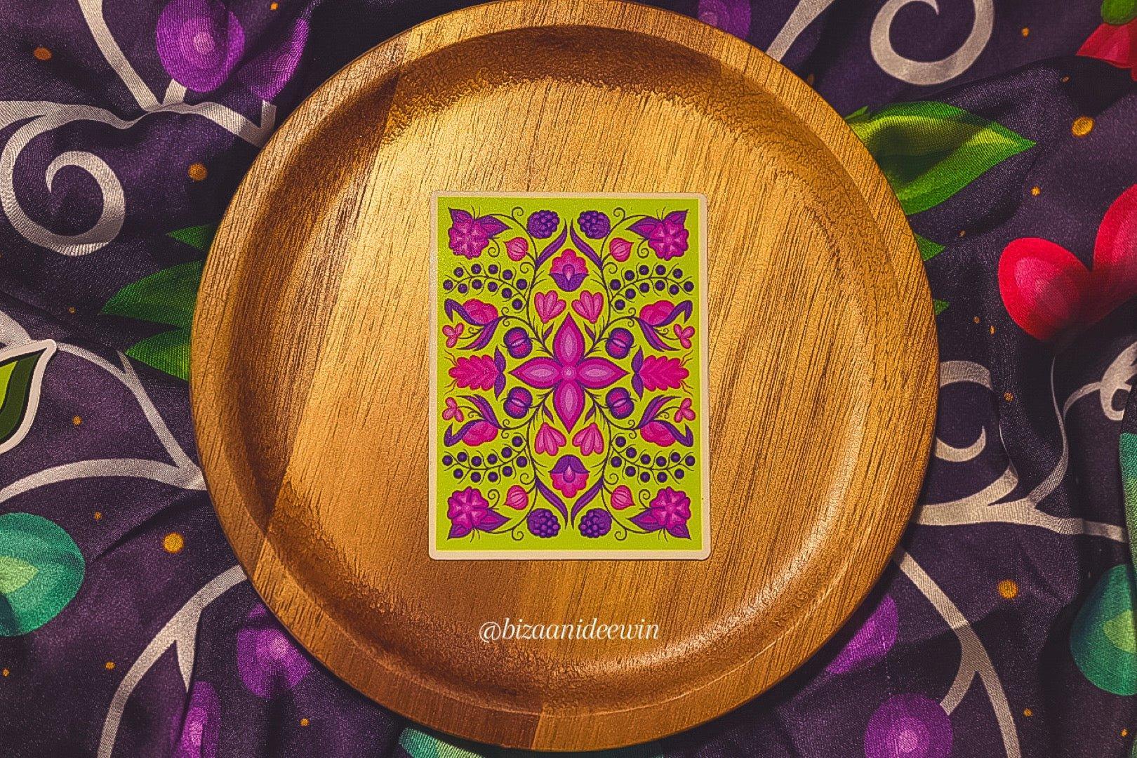 Neon Ojibwe Floral Pattern Sticker Bizaanide'ewin