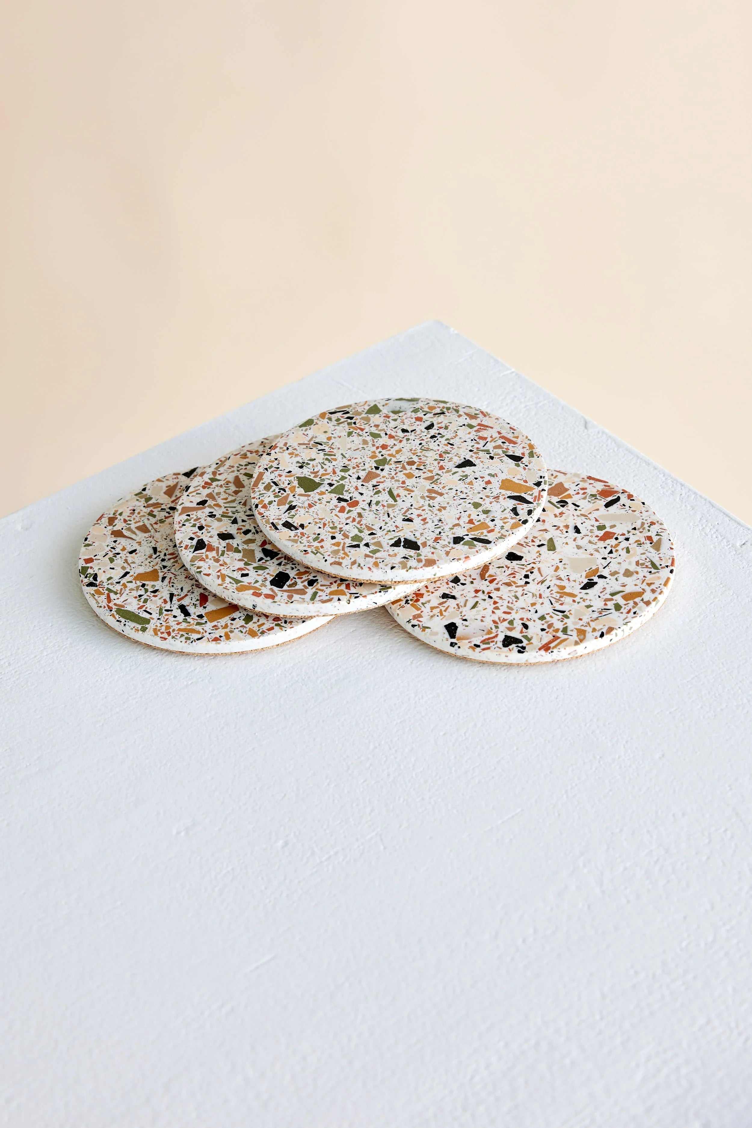 Neutral Terrazzo Coasters - Set of 4 Kanju Interiors