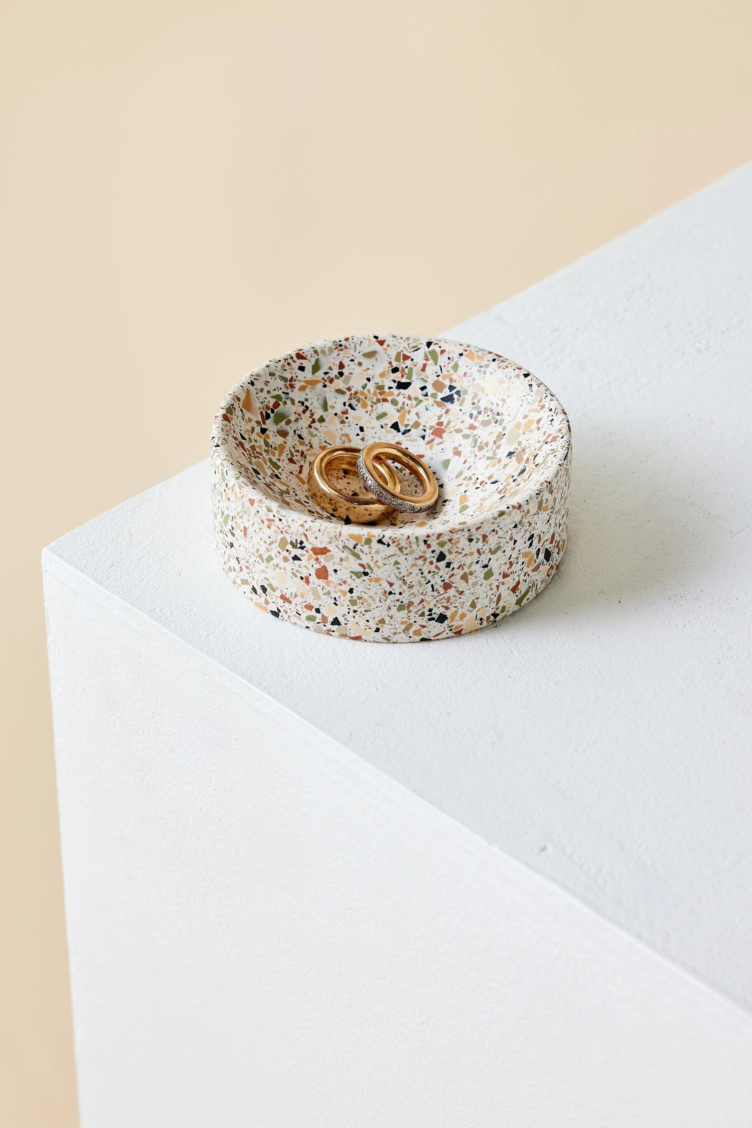 Neutral Terrazzo Trinket Bowl Kanju Interiors