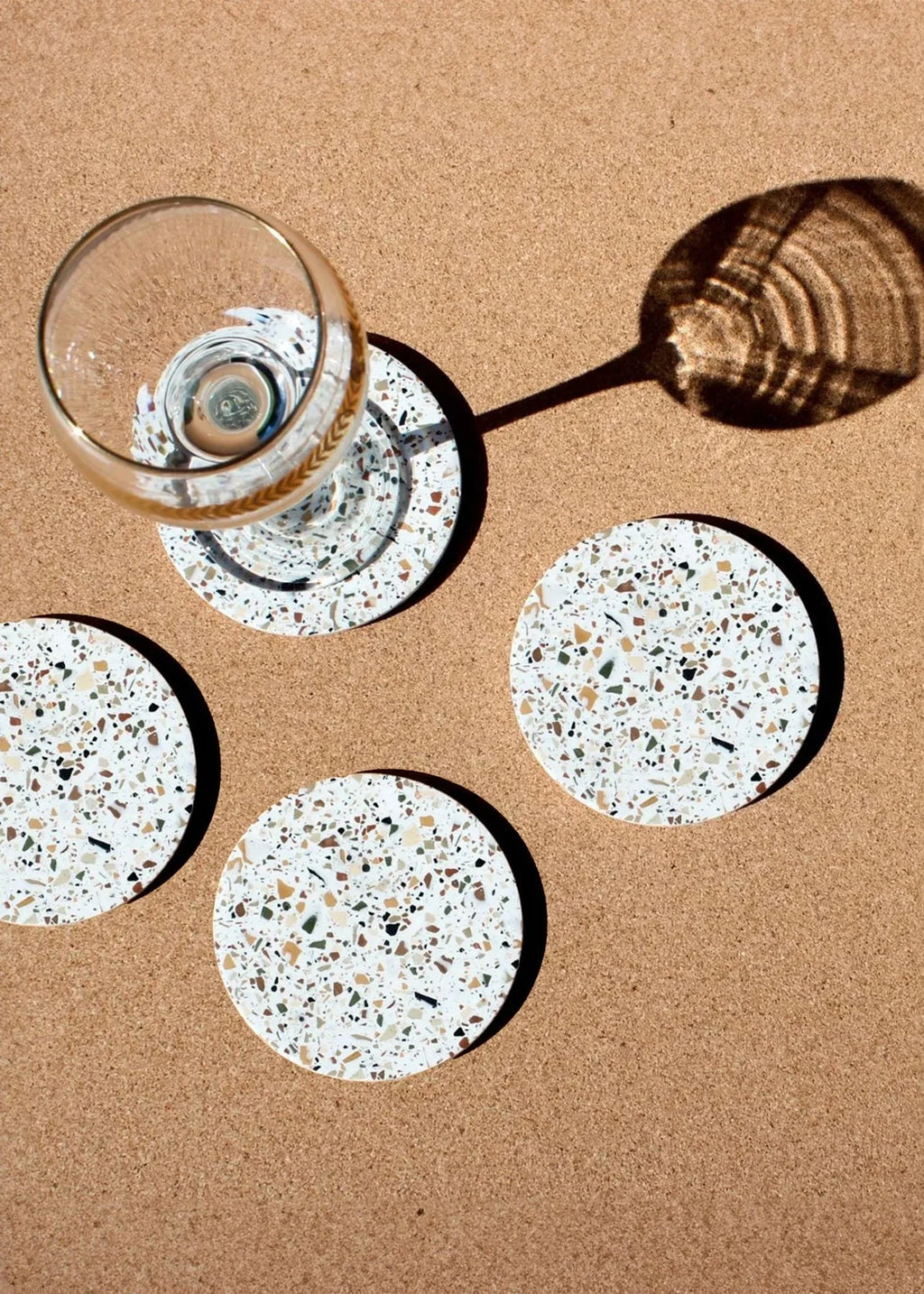Neutral Terrazzo Coasters - Set of 4 Kanju Interiors