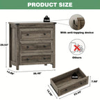 [Farmhouse 3-Drawer Nightstand] Farmhouse Style 3-Drawer Dresser Nightstand | White Engineered Wood Bedside Table with Stain-Resistant Finish, Compact 27" Height for Bedroom, Hallway & Entryway Storage, Sleek Design, Sturdy C House Of Avana