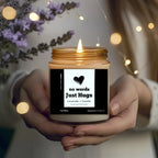 No Words, Just Hugs – Oz Candle, angled view - House Of Avana