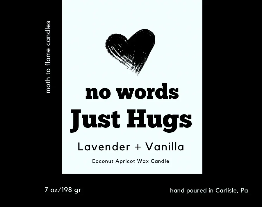No Words, Just Hugs – Oz Candle, angled view - House Of Avana