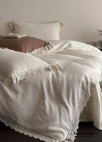 Nora Lace Double Gauze Ruffle Bedding Set / Beige Ever Lasting
