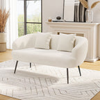 1pc Nordic Two-seater Sofa with 2 Throw Pillows, Small Bedroom Living Room Simple Lazy Sofa with Armrests, Home Lounge Sofa Chair, White House Of Avana