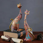 Nordic Cat Figurine - Abstract Graffiti Art Ornament, detail shot - House Of Avana
