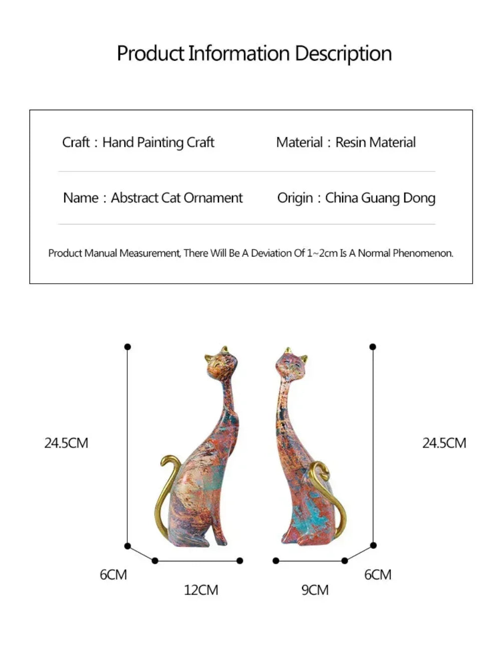 Nordic Cat Figurine - Abstract Graffiti Art Ornament, top view - House Of Avana