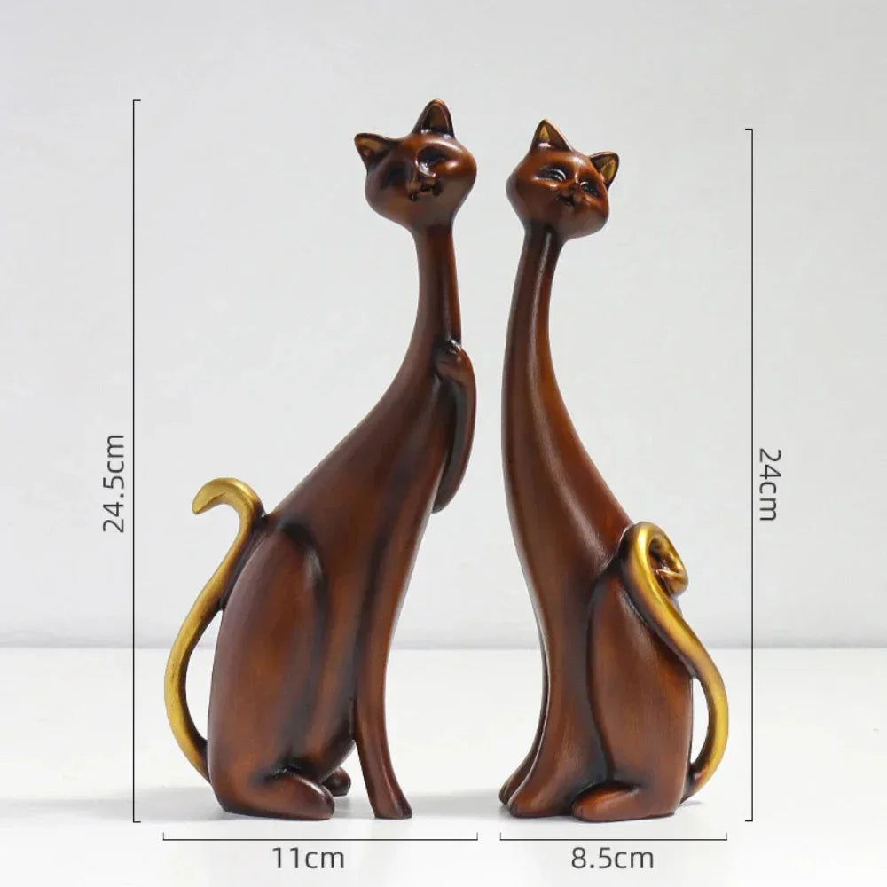 Nordic Cat Figurine - Abstract Graffiti Art Ornament, angled view - House Of Avana