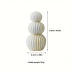 Nordic Glass Wave Ball Candles in Minimalist Style, angled view - House Of Avana