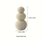 Nordic Glass Wave Ball Candles in Minimalist Style, angled view - House Of Avana
