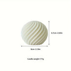 Nordic Glass Wave Ball Candles in Minimalist Style, angled view - House Of Avana