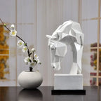 Nordic Horse Head Ornament - Modern Geometric Design, back view - House Of Avana