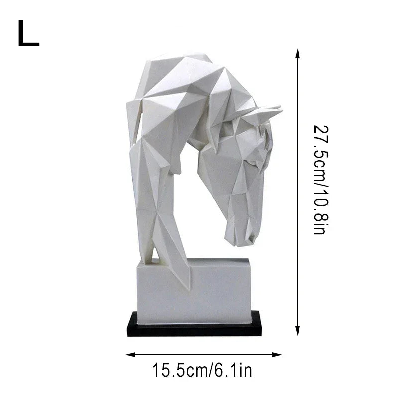Nordic Horse Head Ornament - Modern Geometric Design, side view - House Of Avana