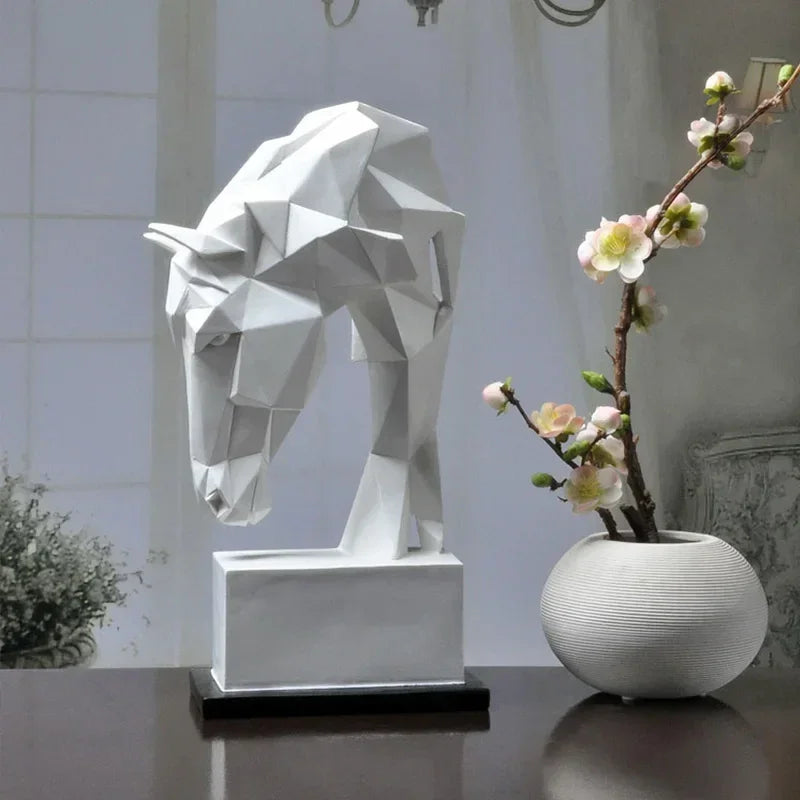 Nordic Horse Head Ornament - Modern Geometric Design, detail shot - House Of Avana
