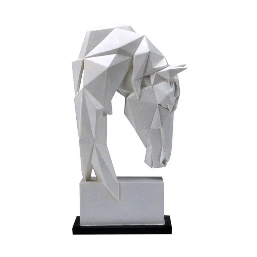 Nordic Horse Head Ornament - Modern Geometric Design, top view - House Of Avana